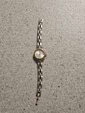Fossil F2 Watch Women Silver Gold Two Tone Date 22mm Matte Round