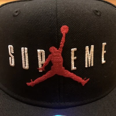 Supreme FW15 Air Jordan 6-Panel Cap Black Wool Brand New | eBay