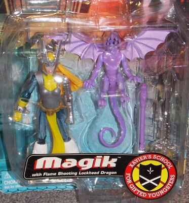 Vintage 1998 Marvel X Men New Mutants Magik Figure with Dragon New