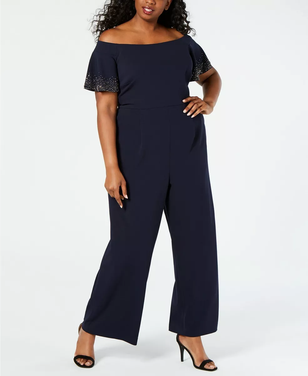 Calvin klein off sales the shoulder jumpsuit