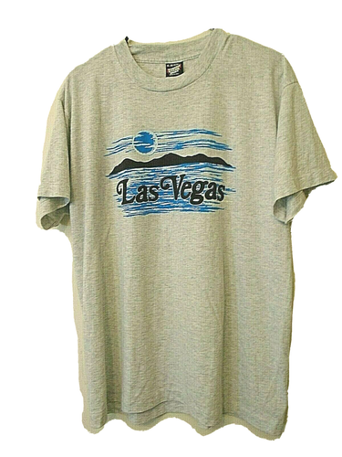 vintage Screen Stars Best Men's Las Vegas Tee Shirt Grey Size XL