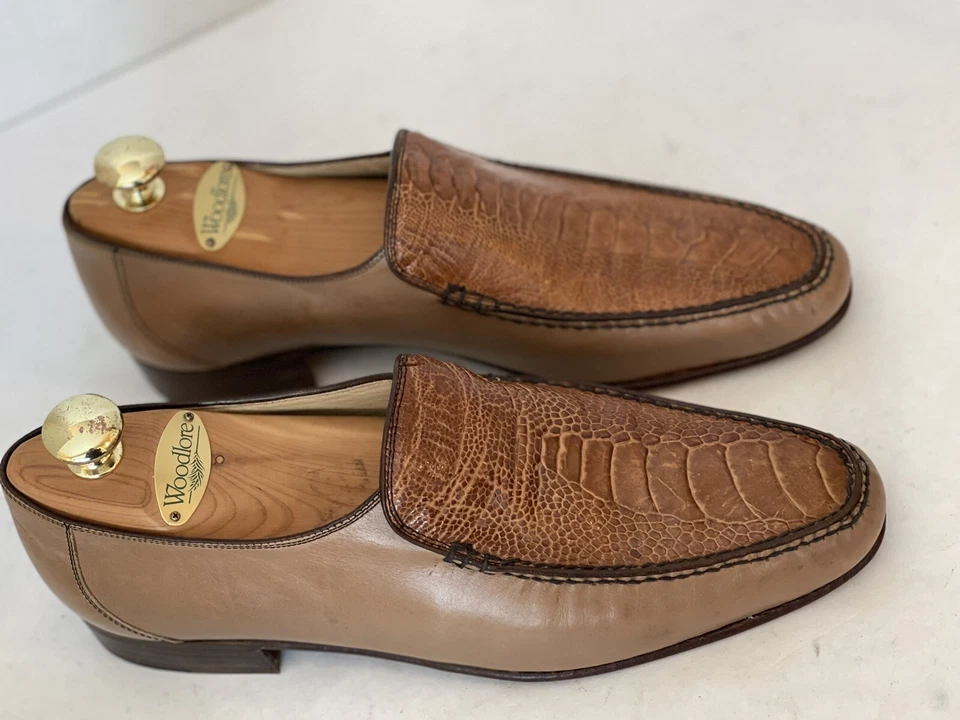 Mocasines de vestir vintage Bruno Magli para mujer marrón piel de serpiente/piel de becerro talla EE. UU. 9,5 M Foto 3 de 4