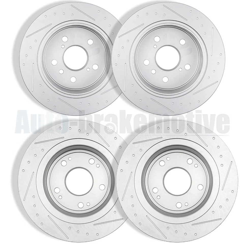 FRONT AND REAR DRILL SLOT BRAKE DISCS ROTORS KIT FIT FOR 2008-2012 HONDA ACCOR Foto 3 de 4