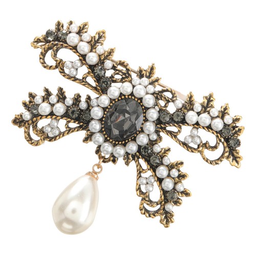 Broche de perlas de aleación broches de joyería pajarita Miss Elegante - Imagen 3 de 12