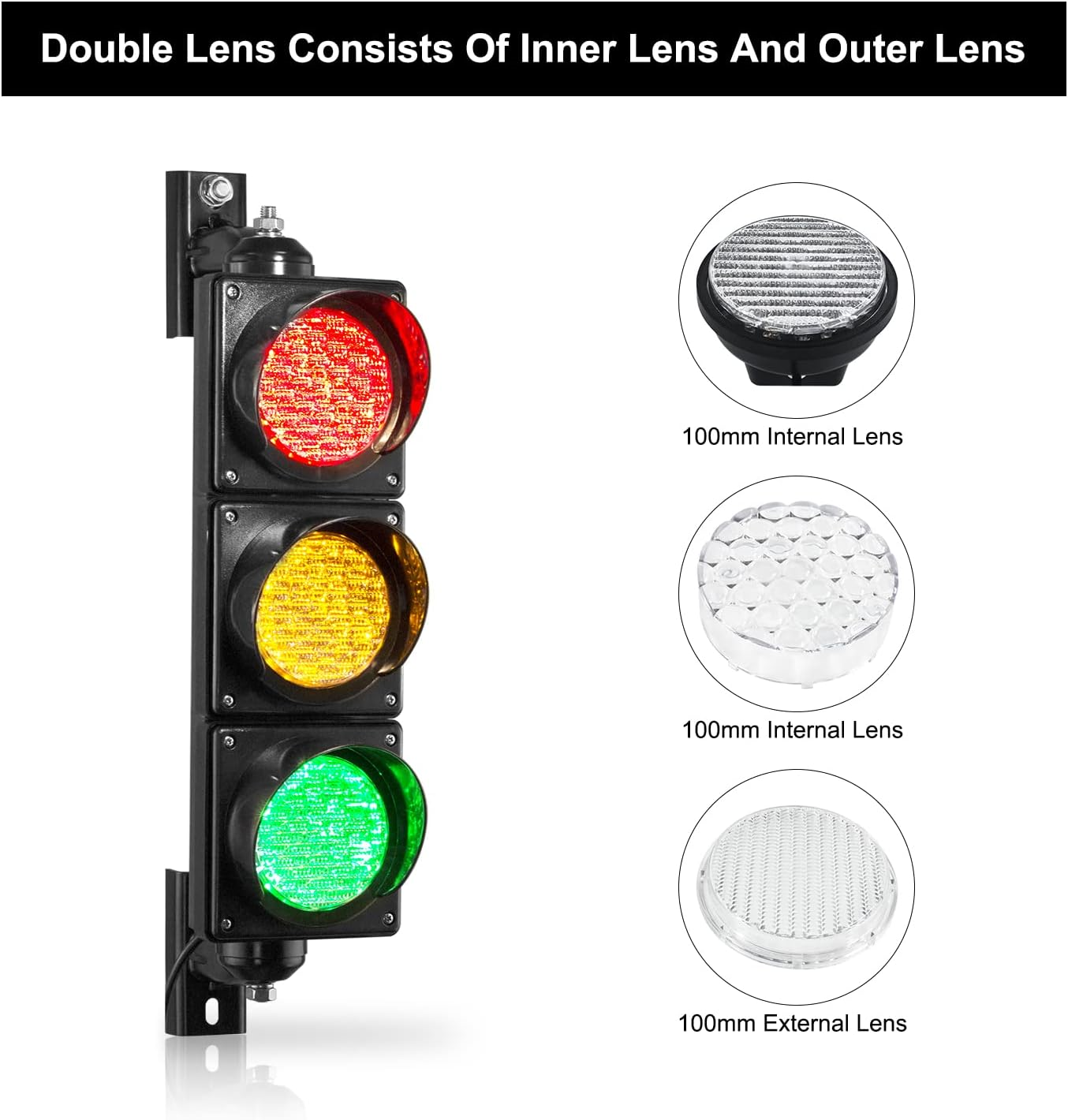 BBMi AC85265V(4 inch) Traffic Light, Red Yellow Green Traffic Signal