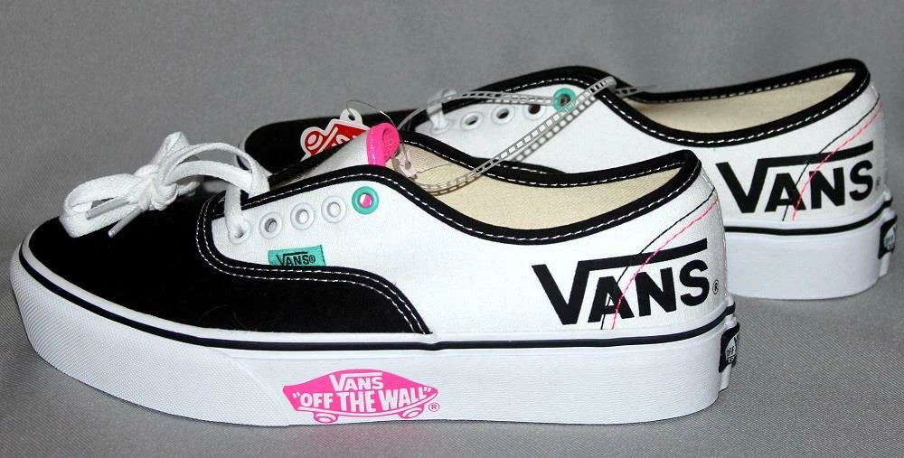 VANS Black Pink Logo On Sidewall Green Accents Shoes Unisex eBay