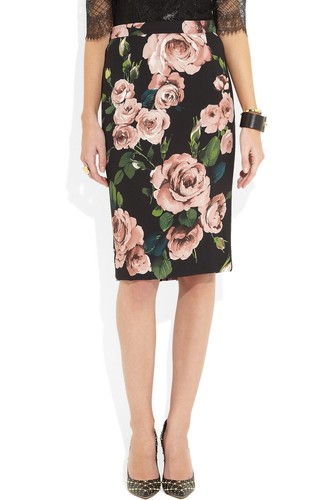 Dolce & Gabbana Rose Print Skirt IT42 - Picture 10 of 12