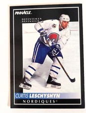 Cartes 1992-93 Pinnacle Curtis Leschyshyn Quebec Nordiques