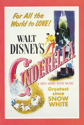   CINDERELLA 1950, Disney FILM-POSTKARTE/ANSICHTSKARTE NEU