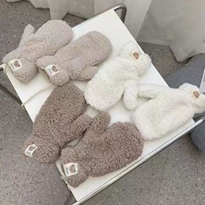 Winter Warme Strick-Handschuhe Fäustlinge Fausthandschuhe Damen Winterhandschuhe