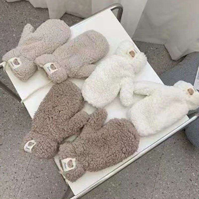 Winter Warme Strick-Handschuhe Fäustlinge Fausthandschuhe Damen Winterhandschuhe - Bild 2 von 4