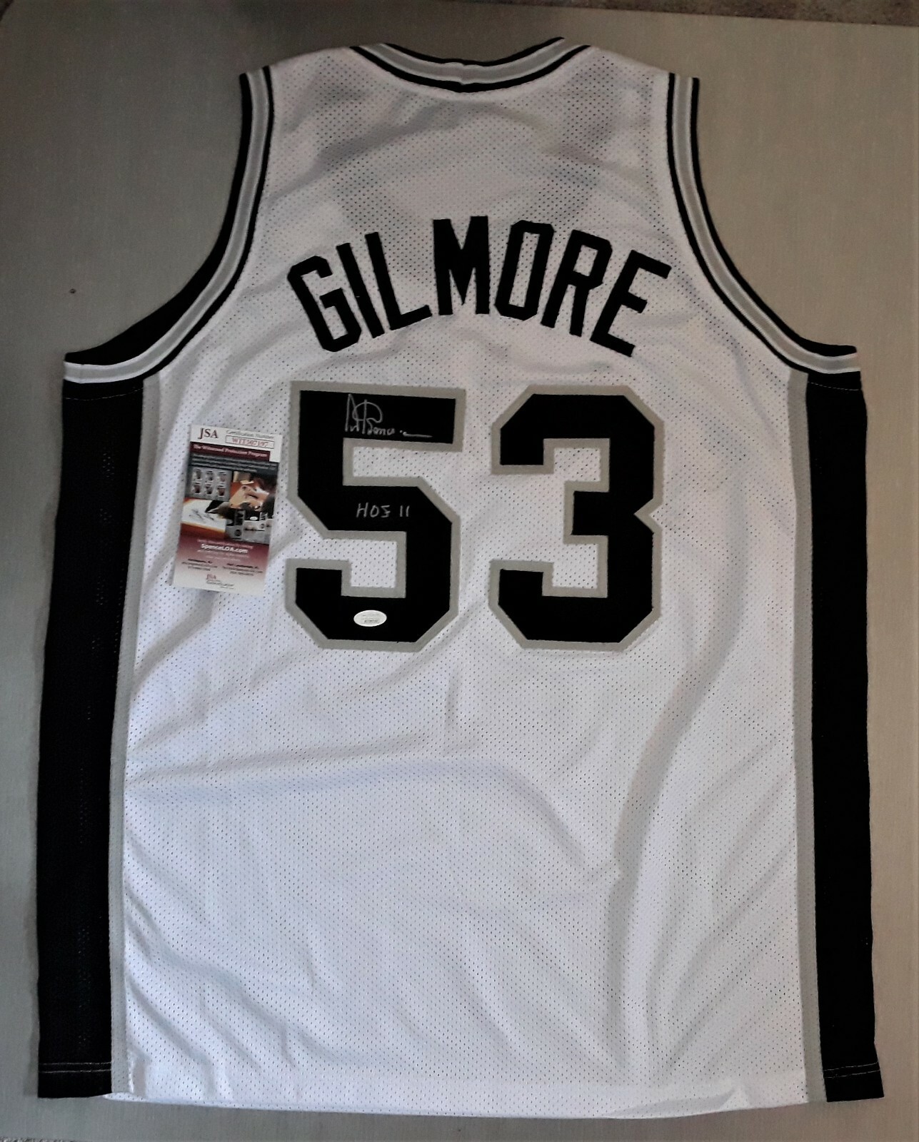Artis Gilmore Autographed Signed San Antonio Spurs (HOF) CUSTOM SAN ANTONIO WHITE JERSEY, JSA COA #WIT507196 