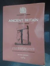 Ancient Britain S CLOTH Map 1964 Index. St Albans Canterbury Exeter York Dover