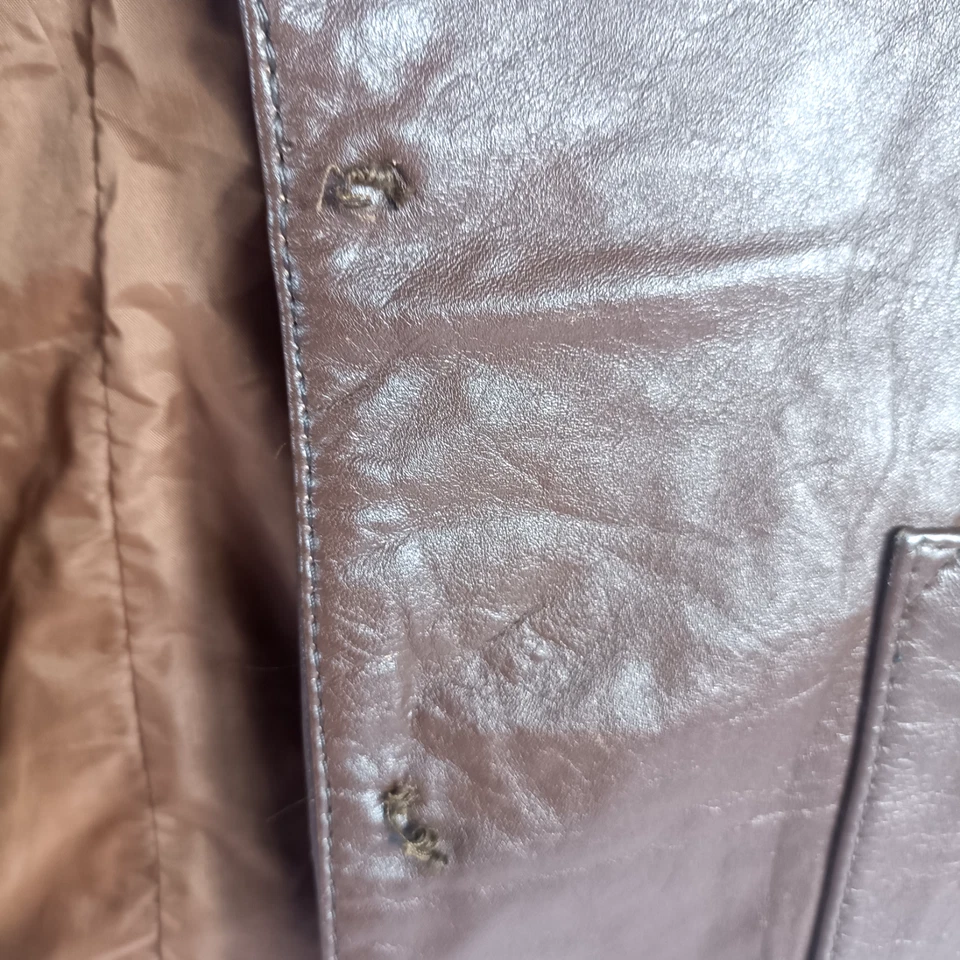 Fortuna Leather Jacket Mens Long Sleeve Regular Notch Lapel Size S - Image 2 of 4