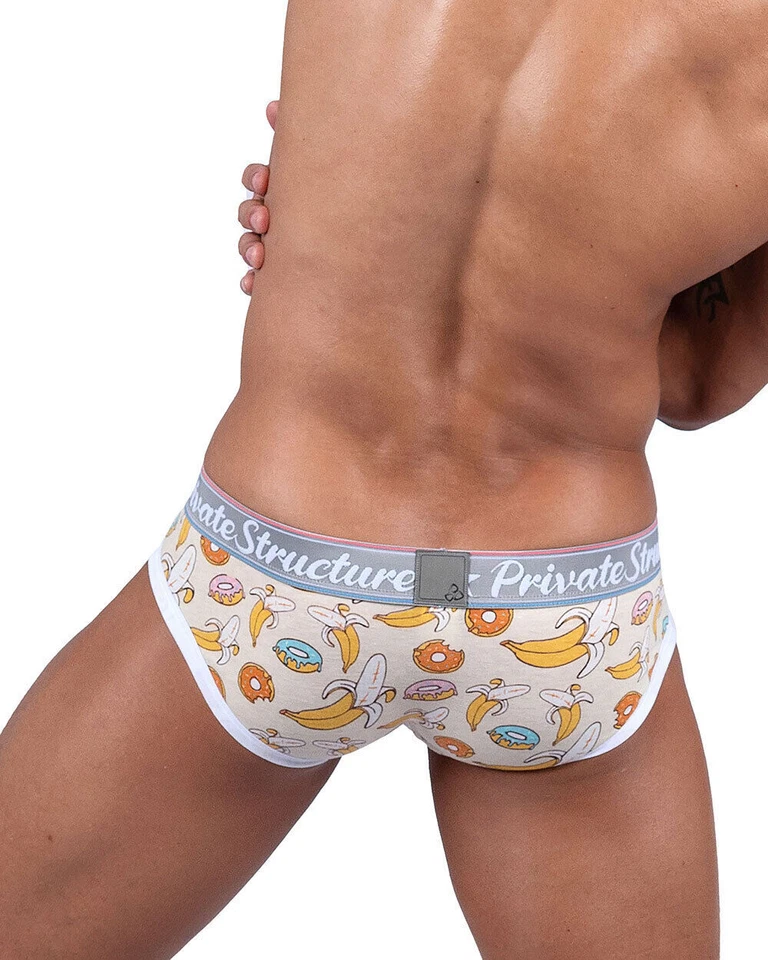 PRIVATE STRUCTURE Mini Briefs Classic Motif Mid-Waist Tea Break Ivory White 4504 - Image 2 of 4