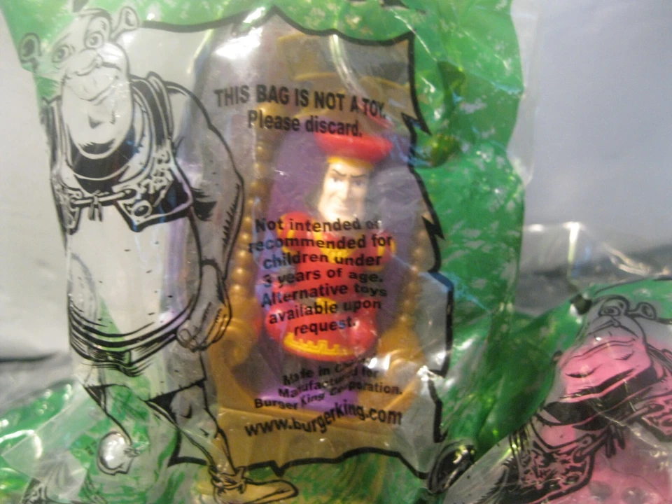 史莱克完整 9 件套玩具套装全新带包装汉堡王 2001 — 第 3/4 张图片