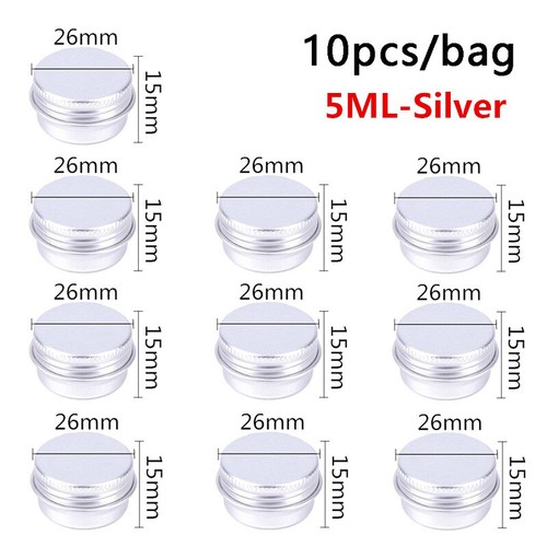 10pcs Empty Aluminum Tin Jar Cans 5ML/10ML/15ML For Cream Cosmetic Balm Candle - Picture 5 of 35