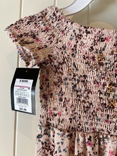 Art Class Girls Size Small 6/6X Floral Blush Romper - Picture 5 of 9