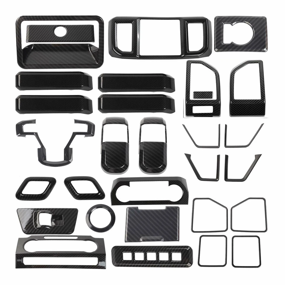 35x Carbon Fiber Interior full Decoration Cover Trim Kit For Ford F150 2015-2020 Foto 3 de 4