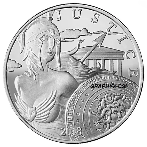 2018 1 oz Athena - Modern Ancients Silver Round - Greek Goddess - JUSTICE