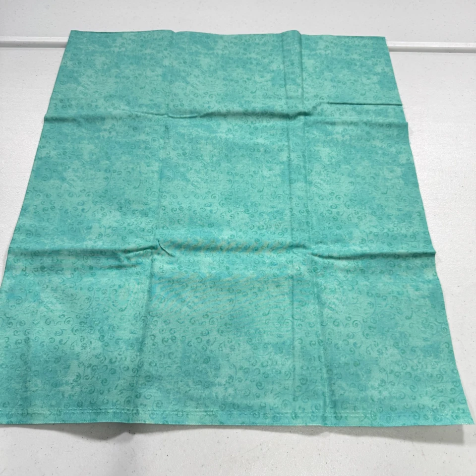 绗缝宝织物棉绿色花卉漩涡扎染 2012 37x42 1 码 — 第 2/4 张图片