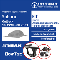 für Subaru Outback Typ BH 10.1998-08.2003 AHK Starr +13Pol Spezifisch E-Satz TOP