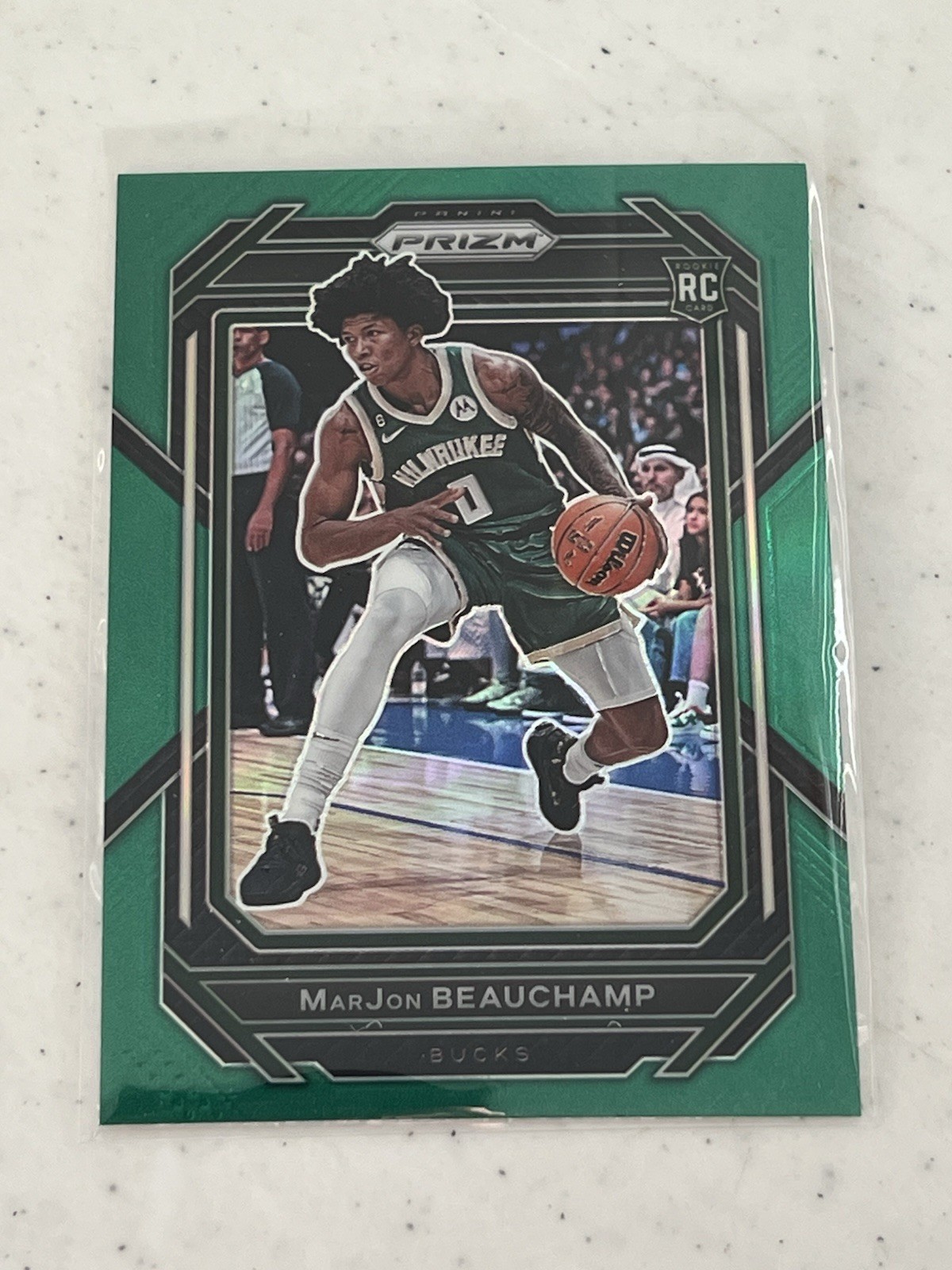 2022-23 Panini Prizm - Green Prizm #268 MarJon Beauchamp (RC) Milwaukee Bucks