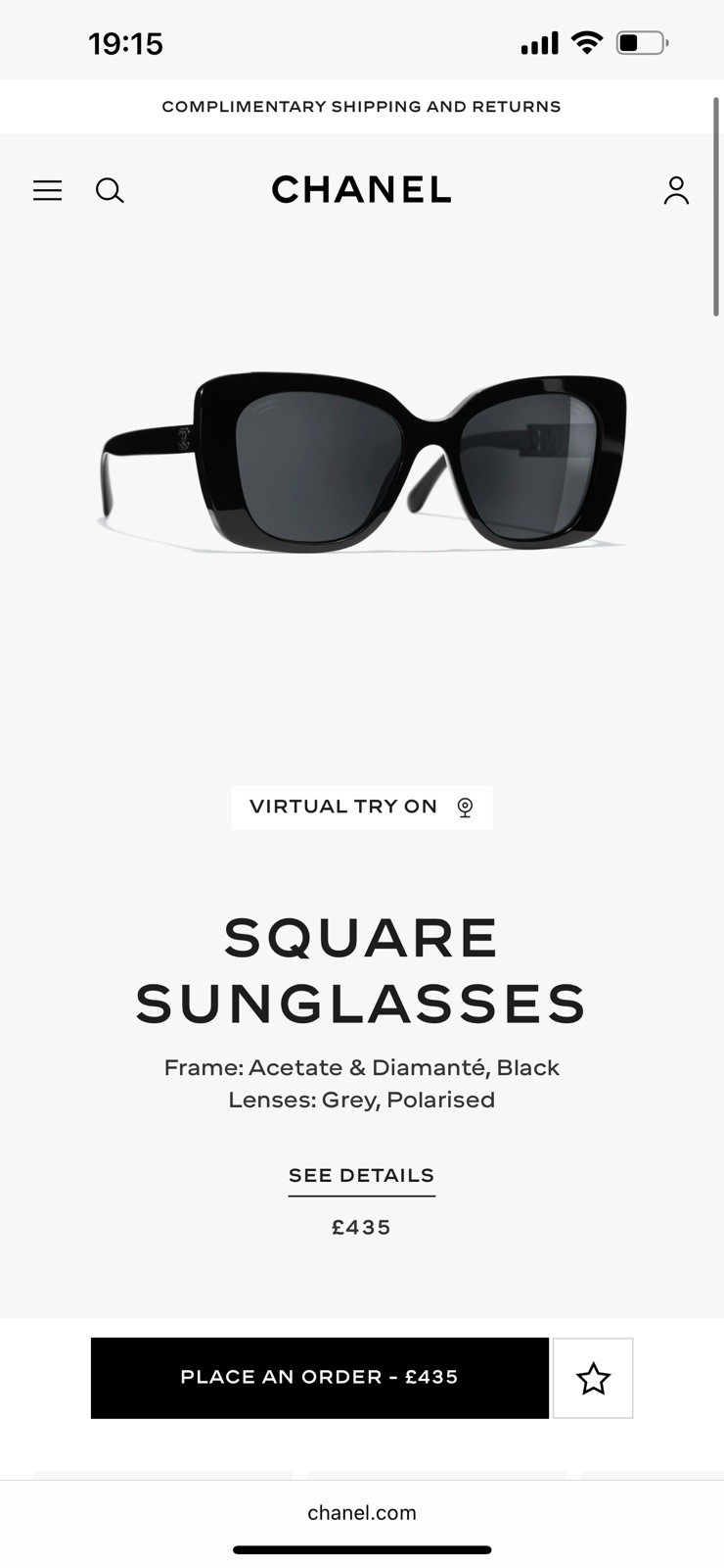 Authentic Chanel Black Polarised Square Sunglasses 5422B With Box And Case