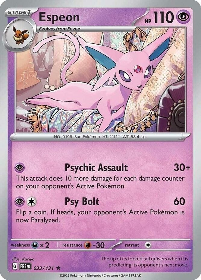 Espeon - 033/131 - Holo Rare - Near Mint
