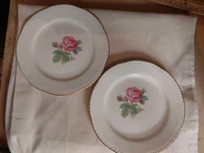 Vintage China Saucers Calirose Pattern By Homer Laughlin (Set of 2)