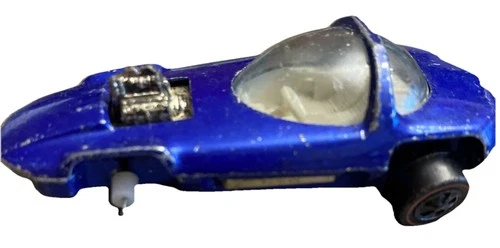 1967 Hot Wheels Redline Silhouette Purple USA Base Missing Front Wheel For Rehab