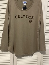 NBA Boston Celtics Sand Long Sleeve Shirt Size L Basketball Official