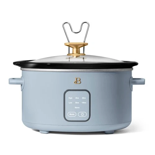 4Qt Slow Cooker with Touch-Activated Display, Cornflower Blue by Drew Barrymore