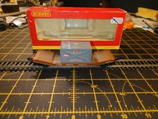 Hornby R6240 Lowmac Wagon with EJB Castings Container - Boxed. Small Couplings.