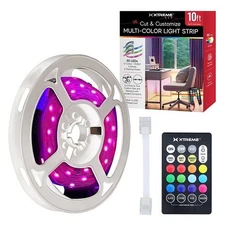 Xtreme Lit 10ft Cut & Customize Indoor LED Light Strip Kit, Includes 1 Connector