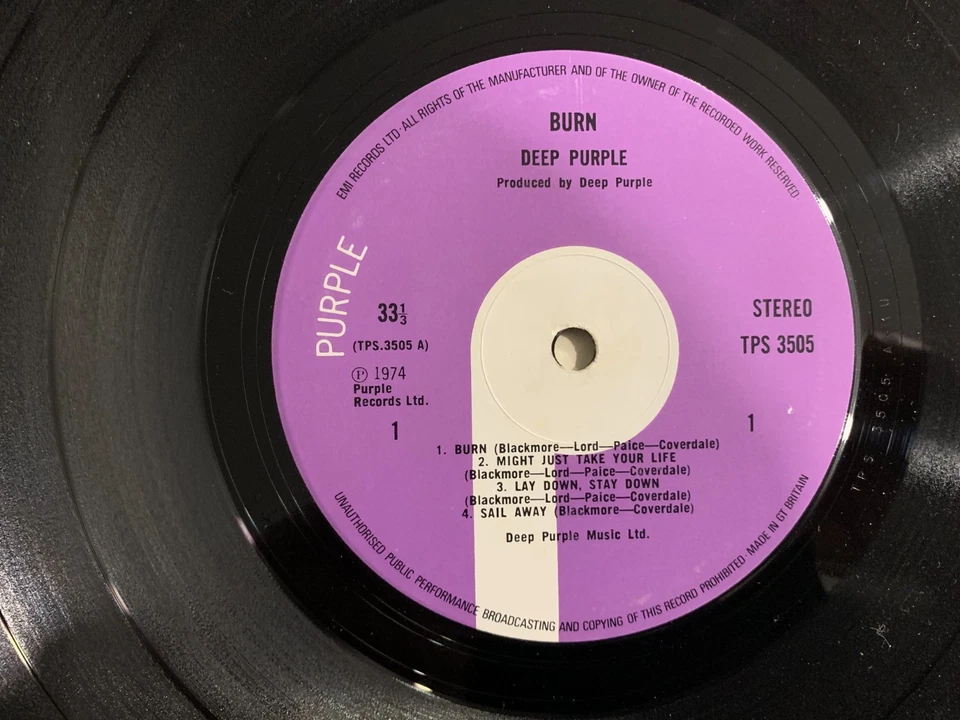 DEEP PURPLE...BURN... RARE UK FIRST ISSUE ALBUM..PURPLE..TPS 3505 - Image 2 of 3