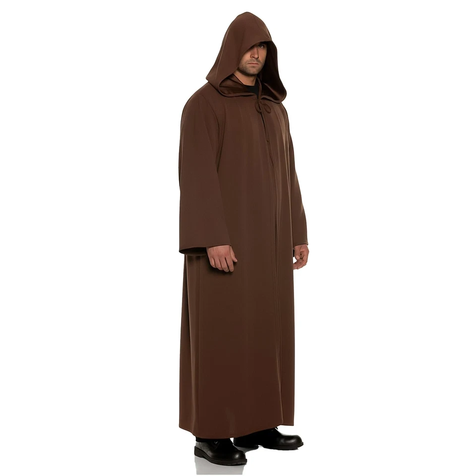 Disfraz de capa con capucha marrón para adulto Foto 2 de 4