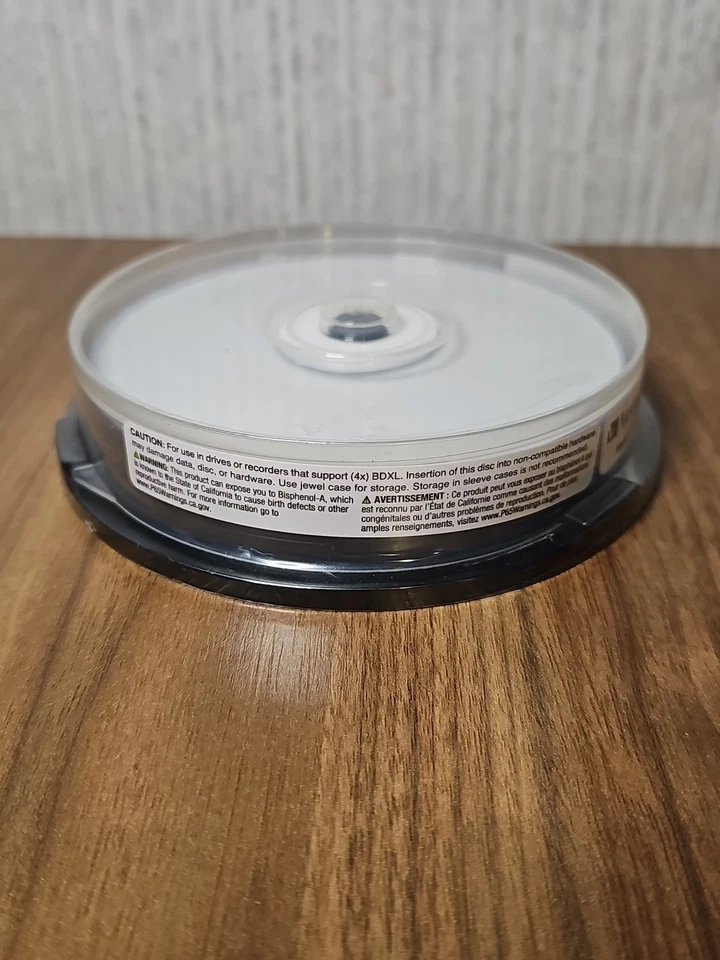 VERBATIM 4X Blu-Ray BD-R XL 100GB TL White Inkjet Printable 10 pk Spindle 98897 - Image 2 of 3