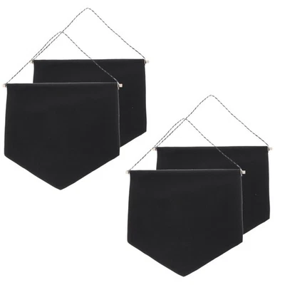 4Pcs Toile  pour Bannière, Drapeaux Muraux Décoratifs DIY à Suspendre, Noir - Photo 1/4