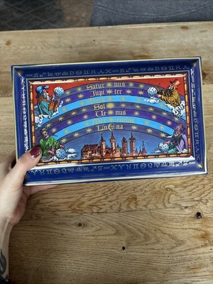Vintage Dose Truhe  Blechdose Schmidt Lebkuchen Sternzeichen 28x18x12cm Nürnberg