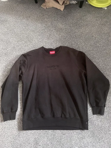 Sweat col rond Supreme Dipped SS19 noir taille L