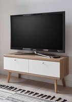 Lowboard Merle 107Cm Eiche Riviera Weiß Matt Wohnzimmer Tv-Kommode 44724052