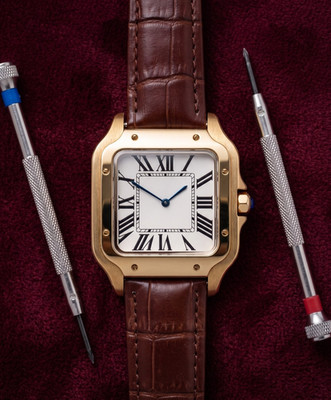 Full Gold Square Case Automatic Mod Watch NH35A Roman Dial Leather Strap New