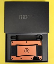 Ridge Slim RFID Blocking Wallet Slate Cash Strap Orange