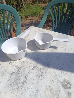2 Casseroles verre blanc corning - Photo 1/4