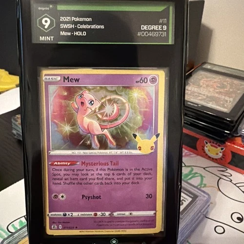 Pokemon Celebrations Mew Holo Card 011/025 Degree Grading Mint 9