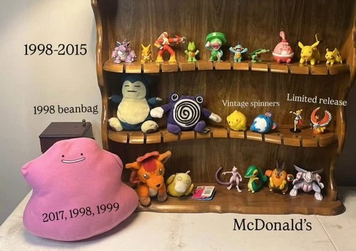 Pokemon Plush And Figures Burger King Spinner And Keychain 1998
