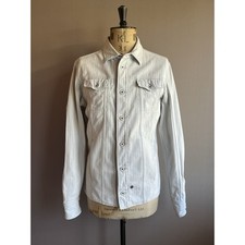 Giacca Diesel Uomo Taglia L Ecrù Denim Camionista Utility Stiped Cotone Made in Italy