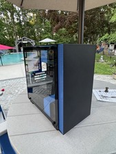 NZXT H400 Matte Black And Blue PC Computer Micro ATX Tower Case CA-H400-BB