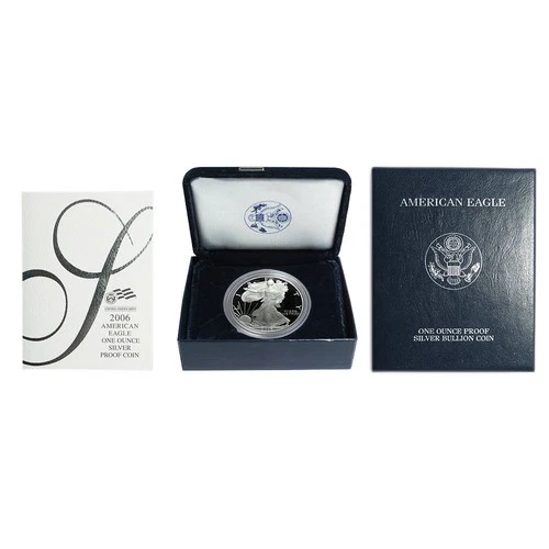 2006-W $1 1-oz Proof American Silver Eagle Box, OGP, &COA